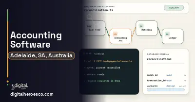 Accounting Software architecture and database illustration for Adelaide, SA, Australia.