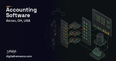 Accounting Software workflow illustration for Akron, OH, USA.