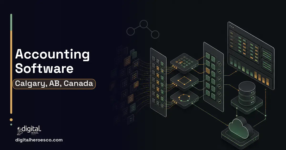 Accounting Software workflow illustration for Calgary, AB, Canada.