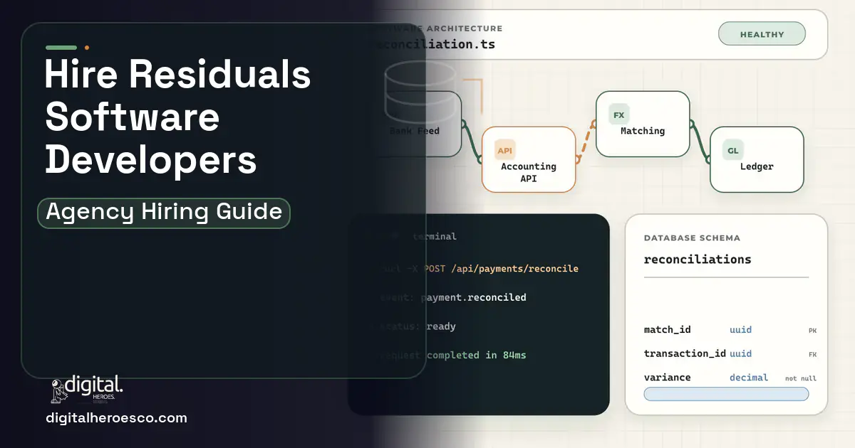 Accounting Software architecture and database illustration for Residuals AND Participations Software.