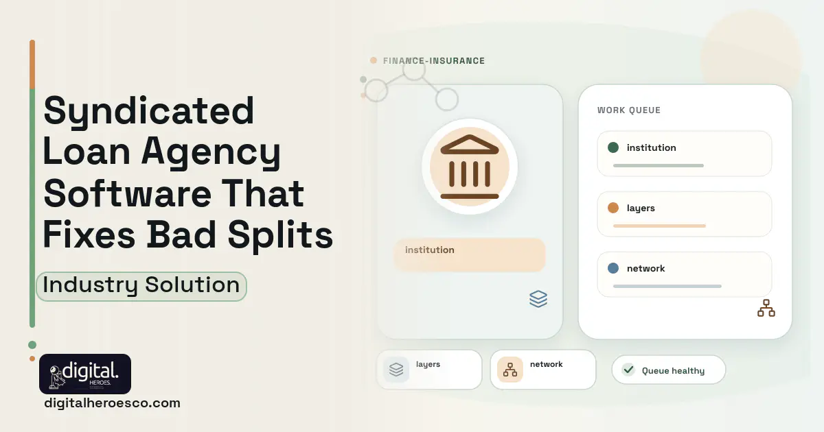 Syndicated Loan Agency software visual showing institution, layers, and network.