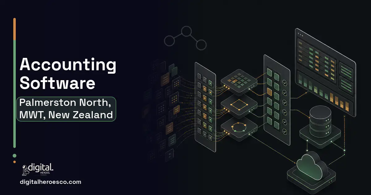 Accounting Software workflow illustration for Palmerston North, MWT, New Zealand.