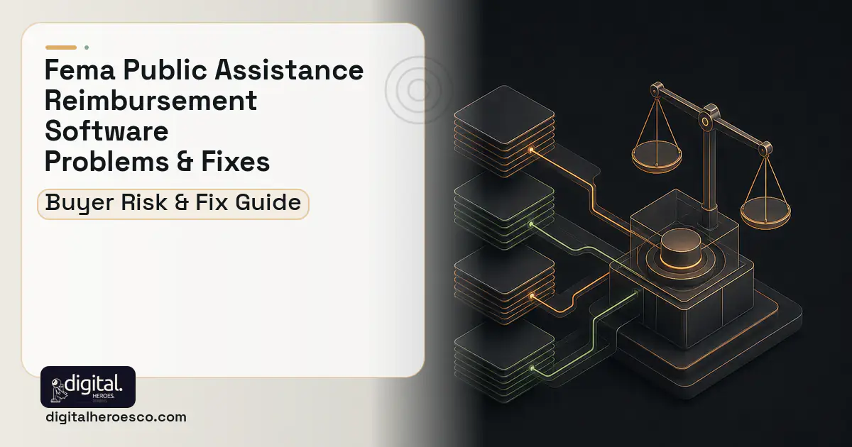 Fema Public Assistance Reimbursement Software software overview illustration showing common problems and fixes.