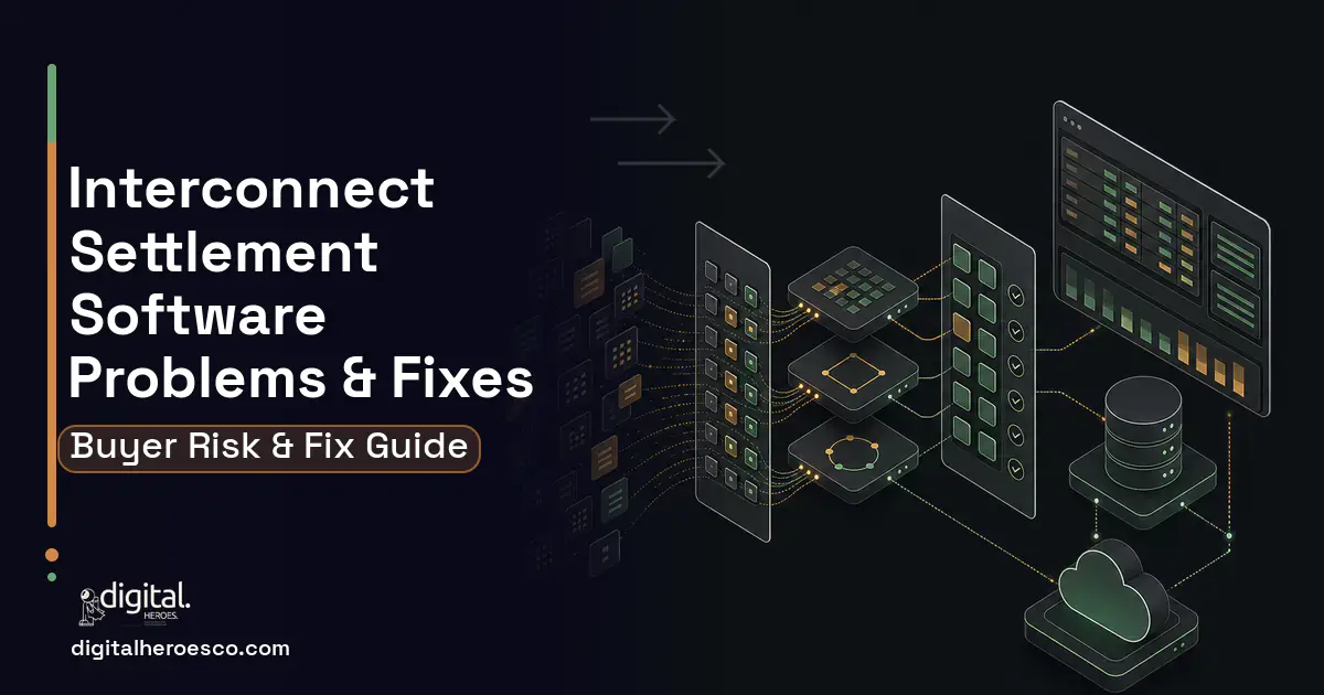 Interconnect Settlement Software workflow illustration showing common problems and fixes.