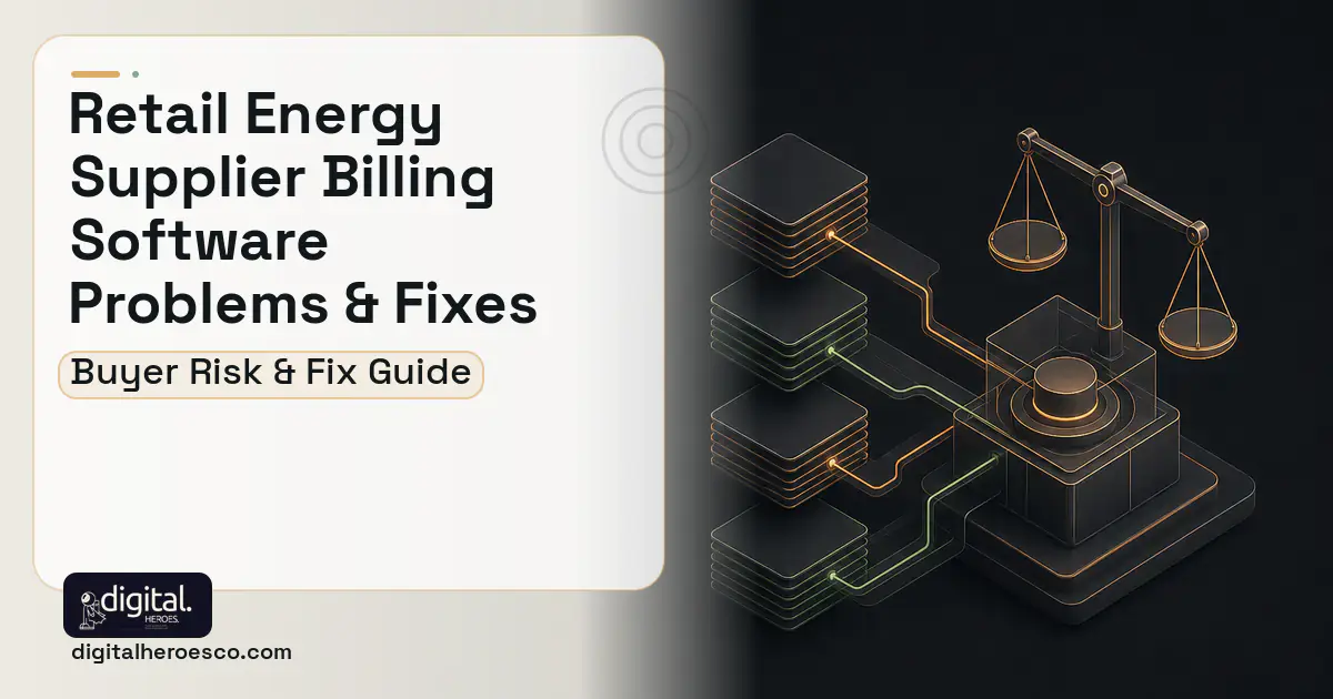 Retail Energy Supplier Billing Software software overview illustration showing common problems and fixes.