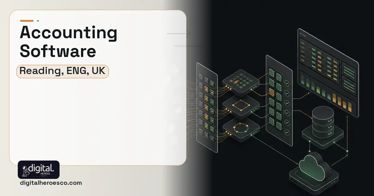 Accounting Software workflow illustration for Reading, ENG, UK.