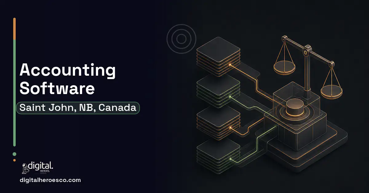 Accounting Software software overview illustration for Saint John, NB, Canada.