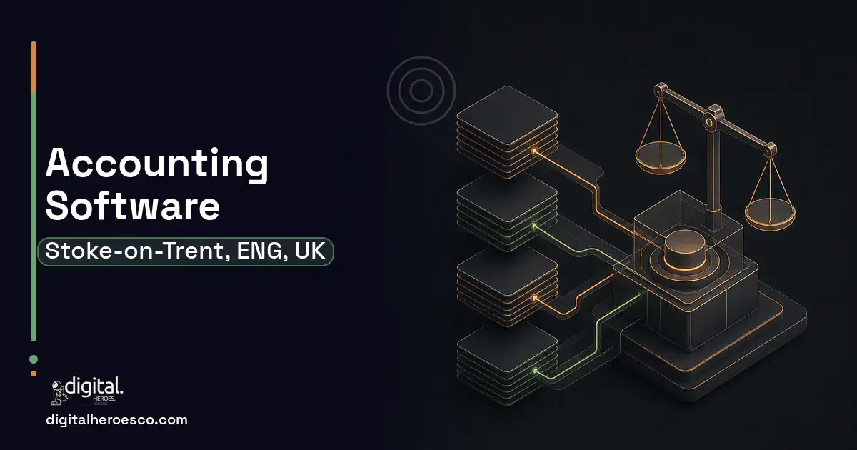 Accounting Software software overview illustration for Stoke-on-Trent, ENG, UK.