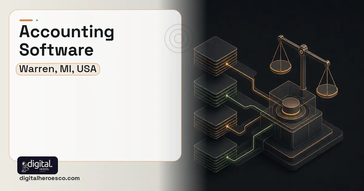 Accounting Software software overview illustration for Warren, MI, USA.