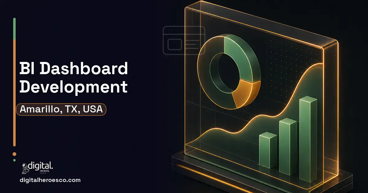 BI Dashboard Development product interface illustration for Amarillo, TX, USA.