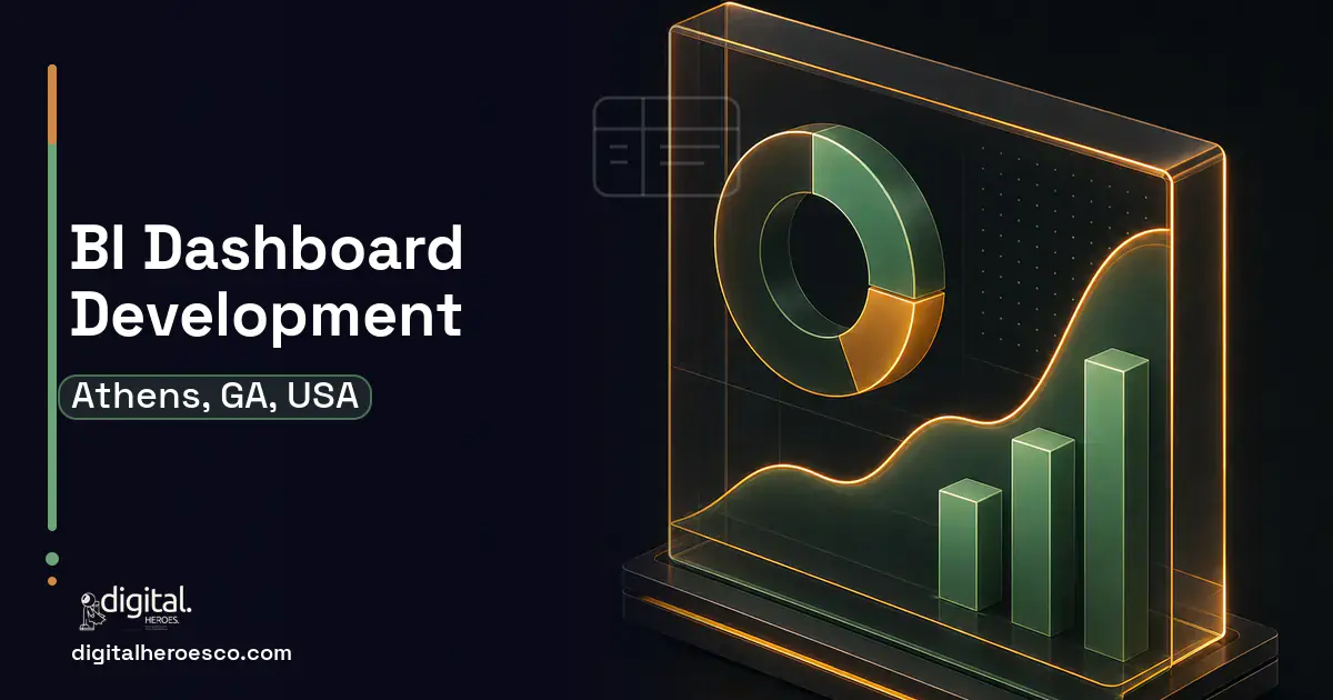 BI Dashboard Development product interface illustration for Athens, GA, USA.