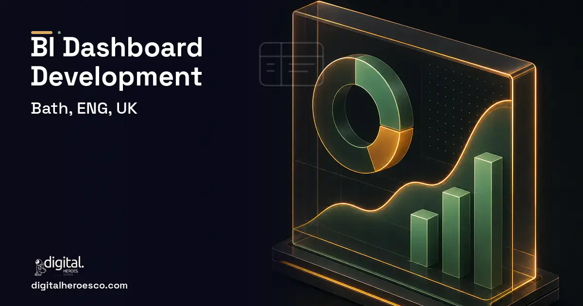 BI Dashboard Development product interface illustration for Bath, ENG, UK.