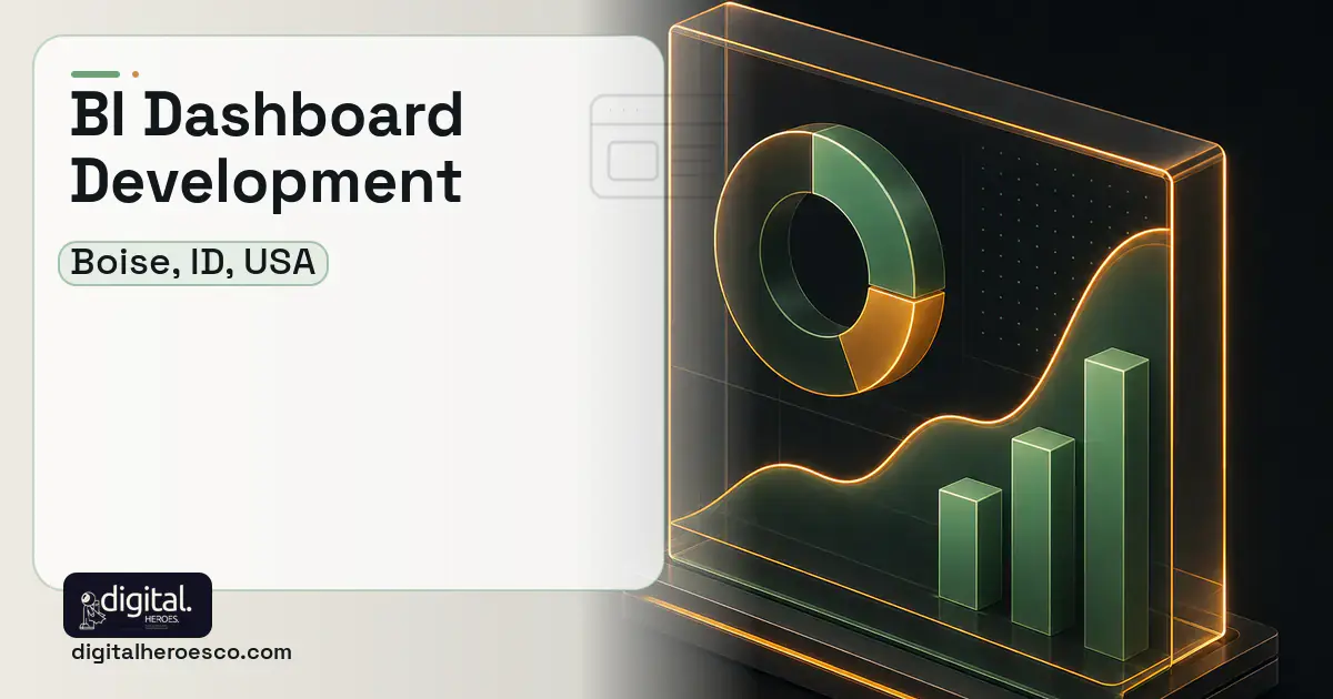 BI Dashboard Development product interface illustration for Boise, ID, USA.
