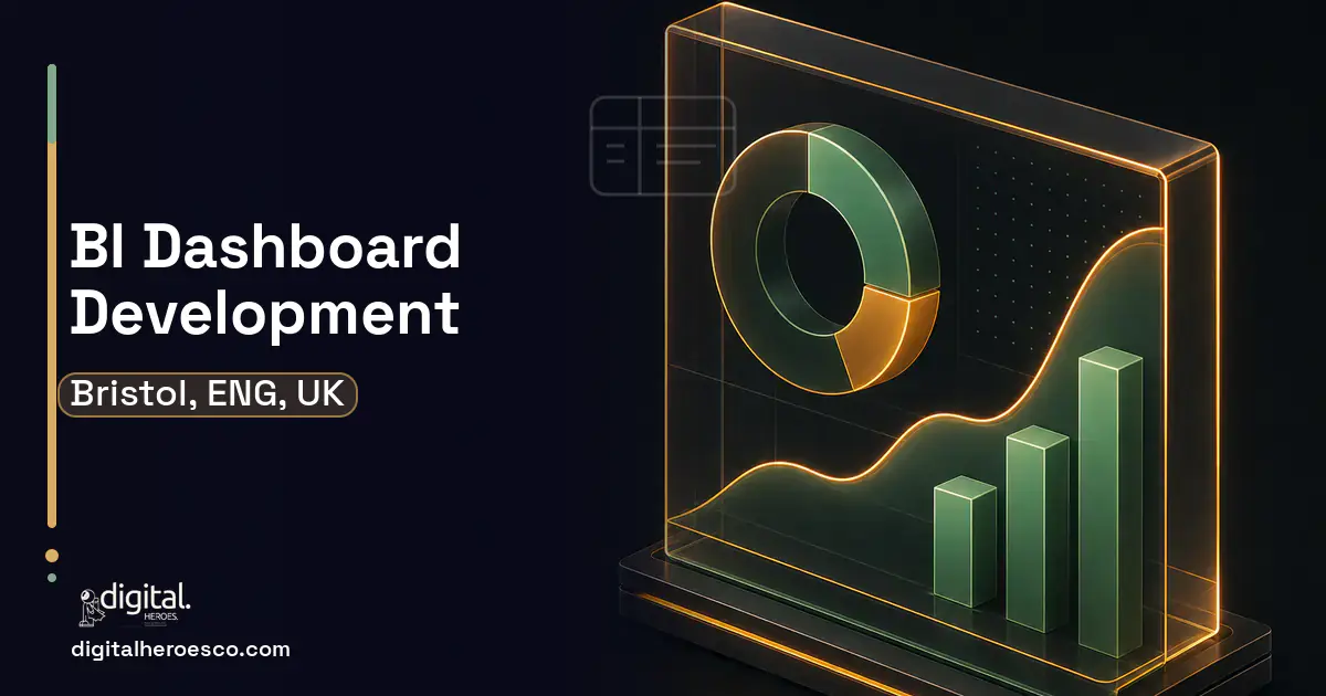 BI Dashboard Development product interface illustration for Bristol, ENG, UK.