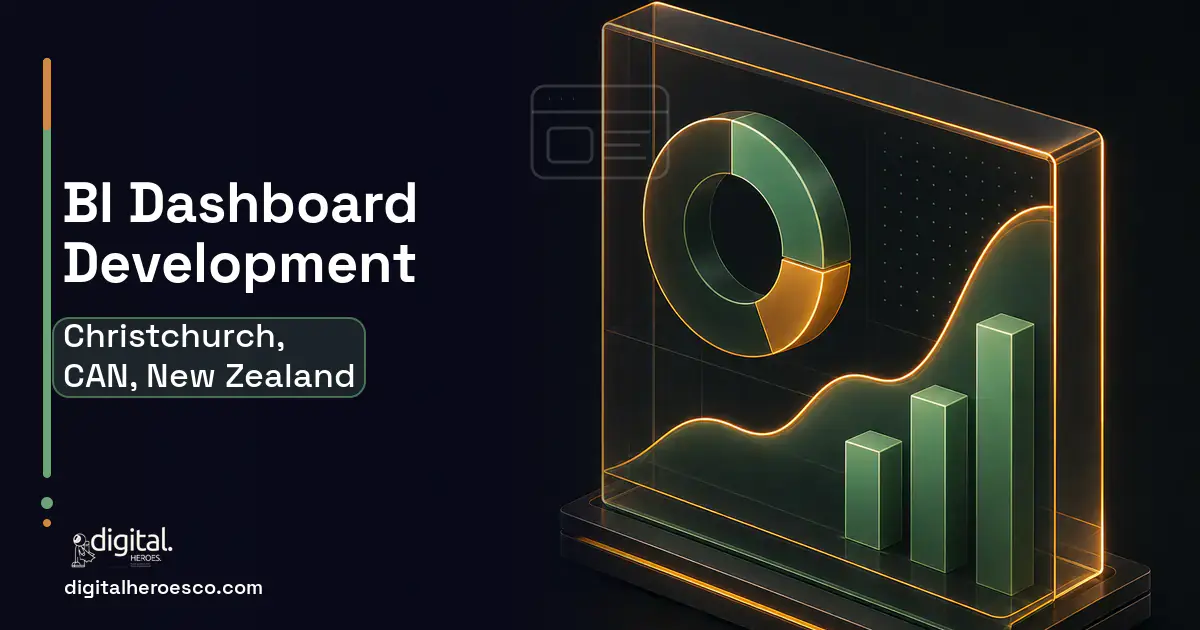 BI Dashboard Development product interface illustration for Christchurch, CAN, New Zealand.