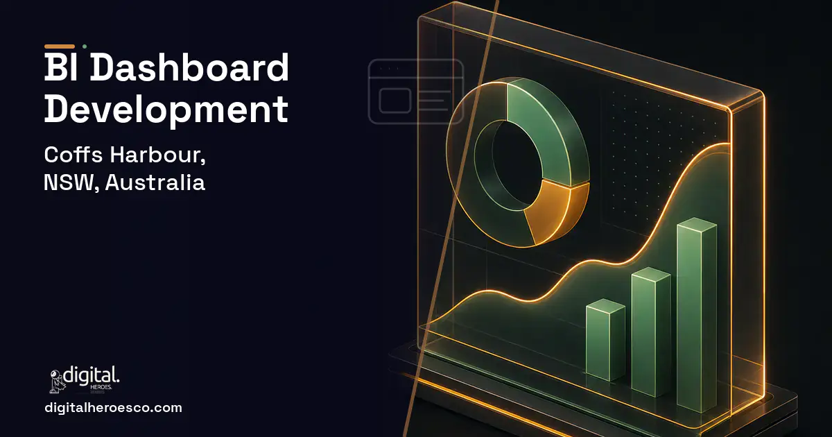 BI Dashboard Development product interface illustration for Coffs Harbour, NSW, Australia.