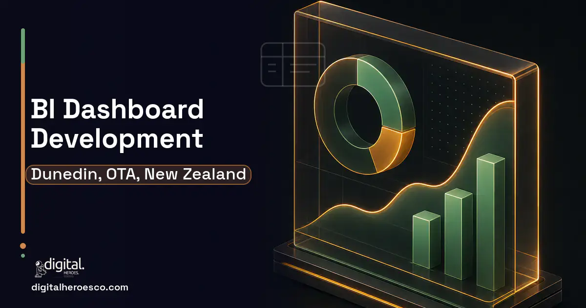 BI Dashboard Development product interface illustration for Dunedin, OTA, New Zealand.