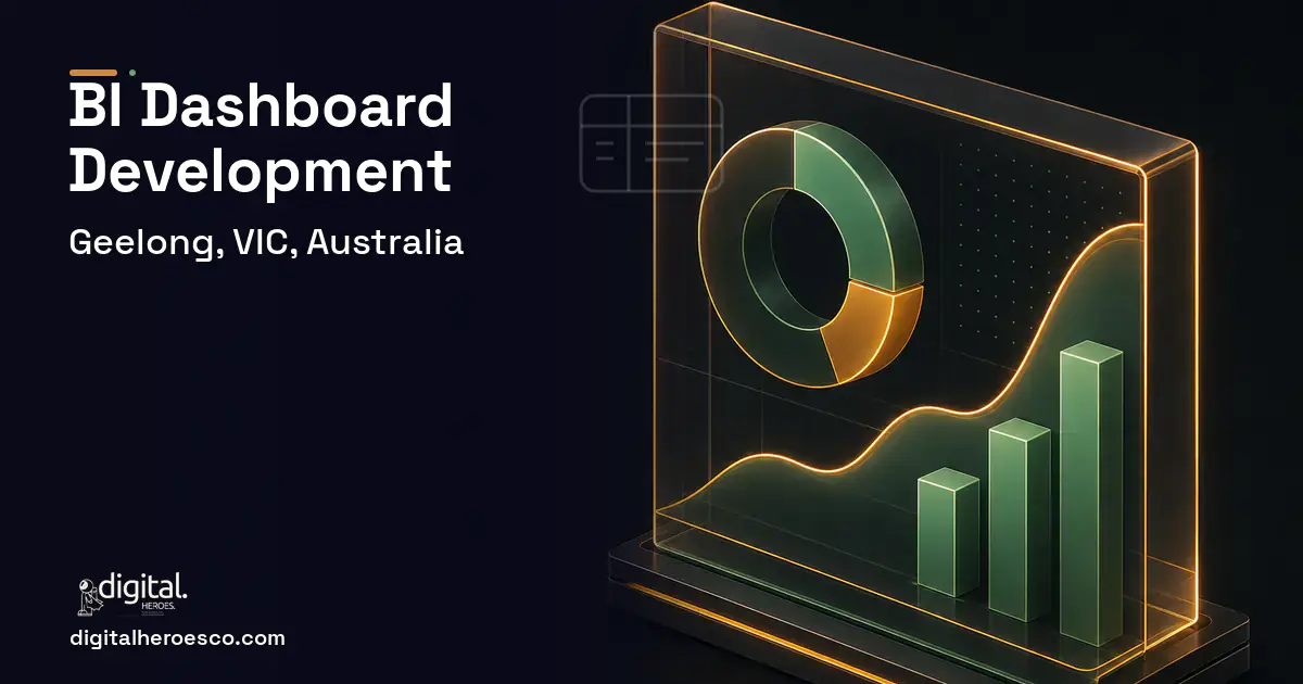 BI Dashboard Development product interface illustration for Geelong, VIC, Australia.