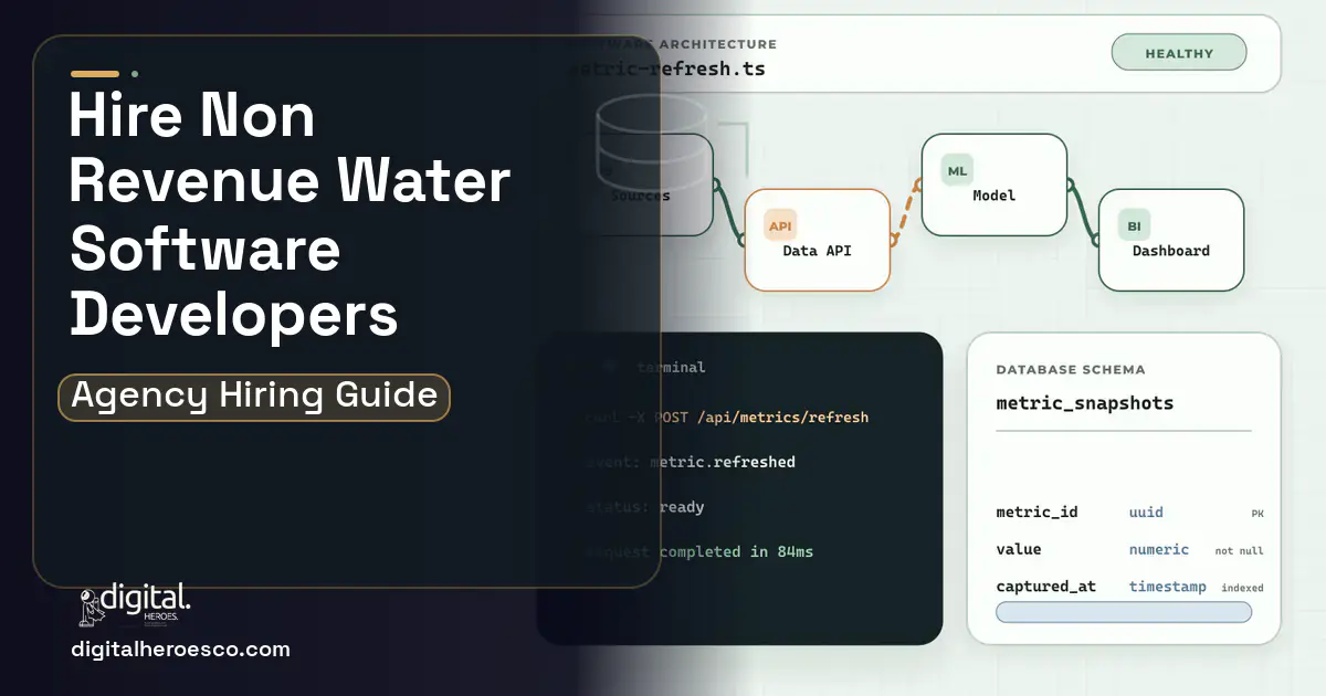 BI Dashboard Development architecture and database illustration for NON Revenue Water Management Software.