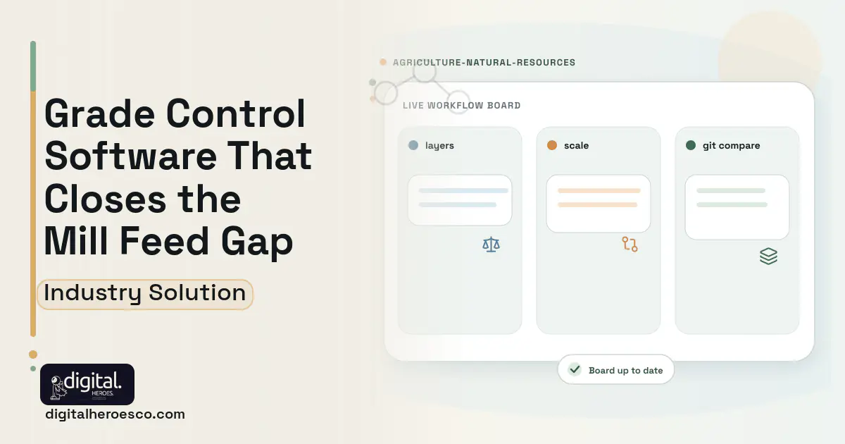 Grade Control Reconciliation software visual showing layers, scale, and git compare.