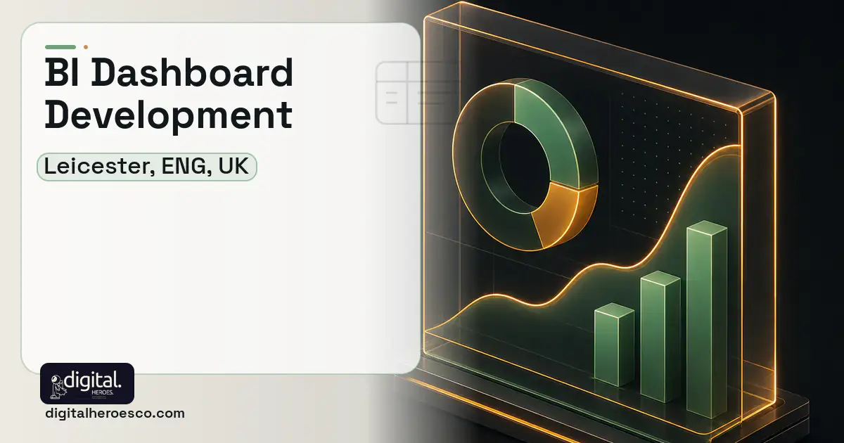 BI Dashboard Development product interface illustration for Leicester, ENG, UK.