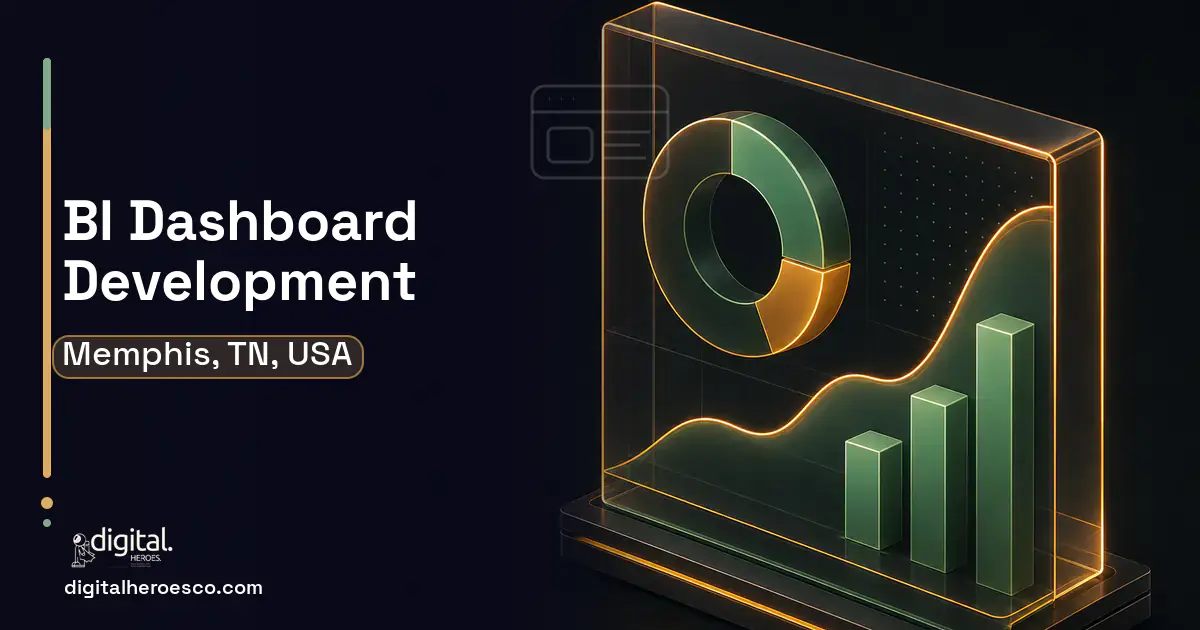 BI Dashboard Development product interface illustration for Memphis, TN, USA.