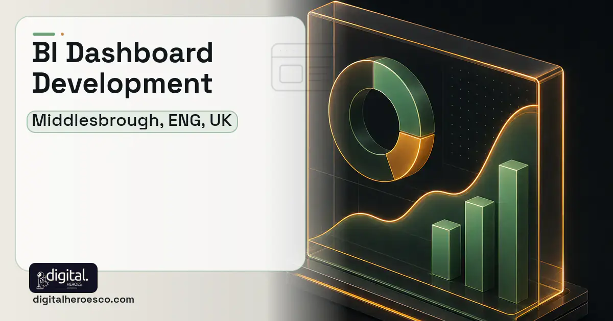 BI Dashboard Development product interface illustration for Middlesbrough, ENG, UK.
