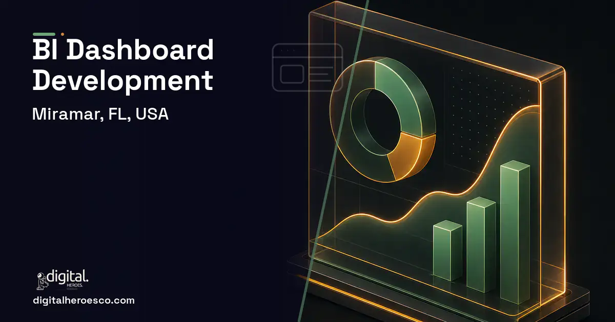 BI Dashboard Development product interface illustration for Miramar, FL, USA.