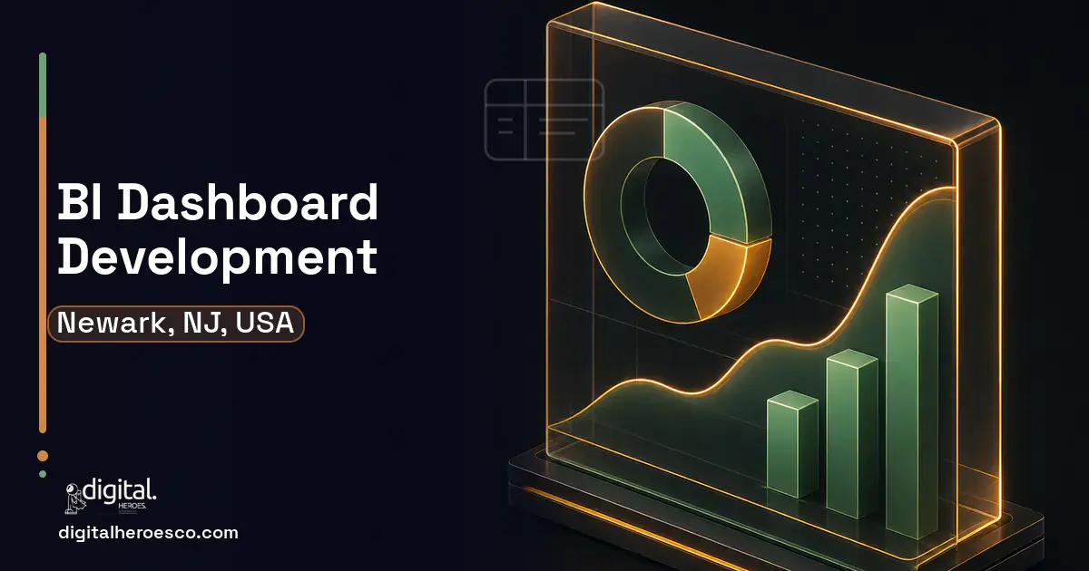 BI Dashboard Development product interface illustration for Newark, NJ, USA.