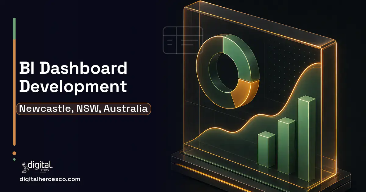 BI Dashboard Development product interface illustration for Newcastle, NSW, Australia.