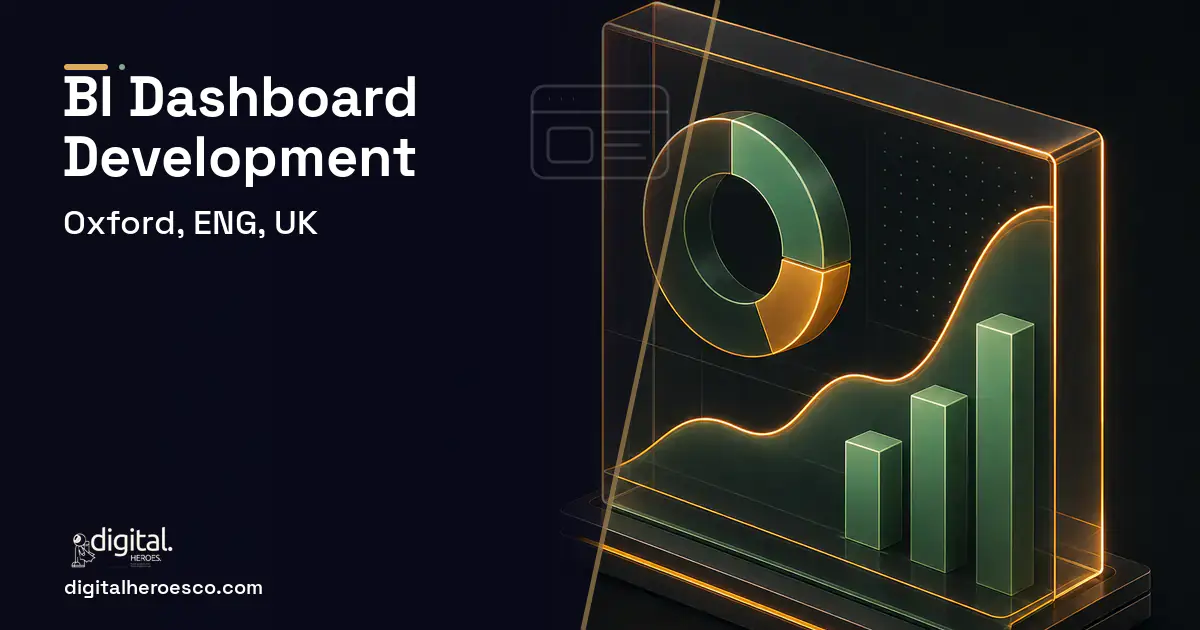 BI Dashboard Development product interface illustration for Oxford, ENG, UK.