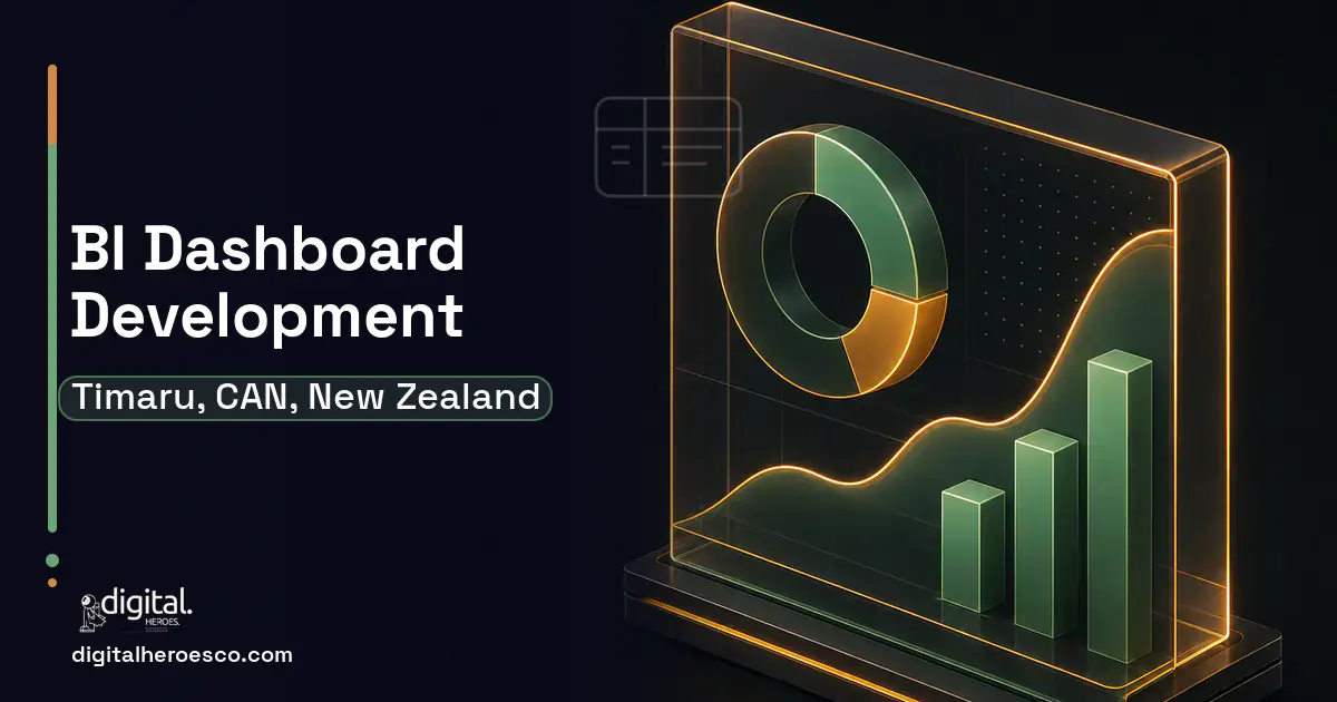 BI Dashboard Development product interface illustration for Timaru, CAN, New Zealand.