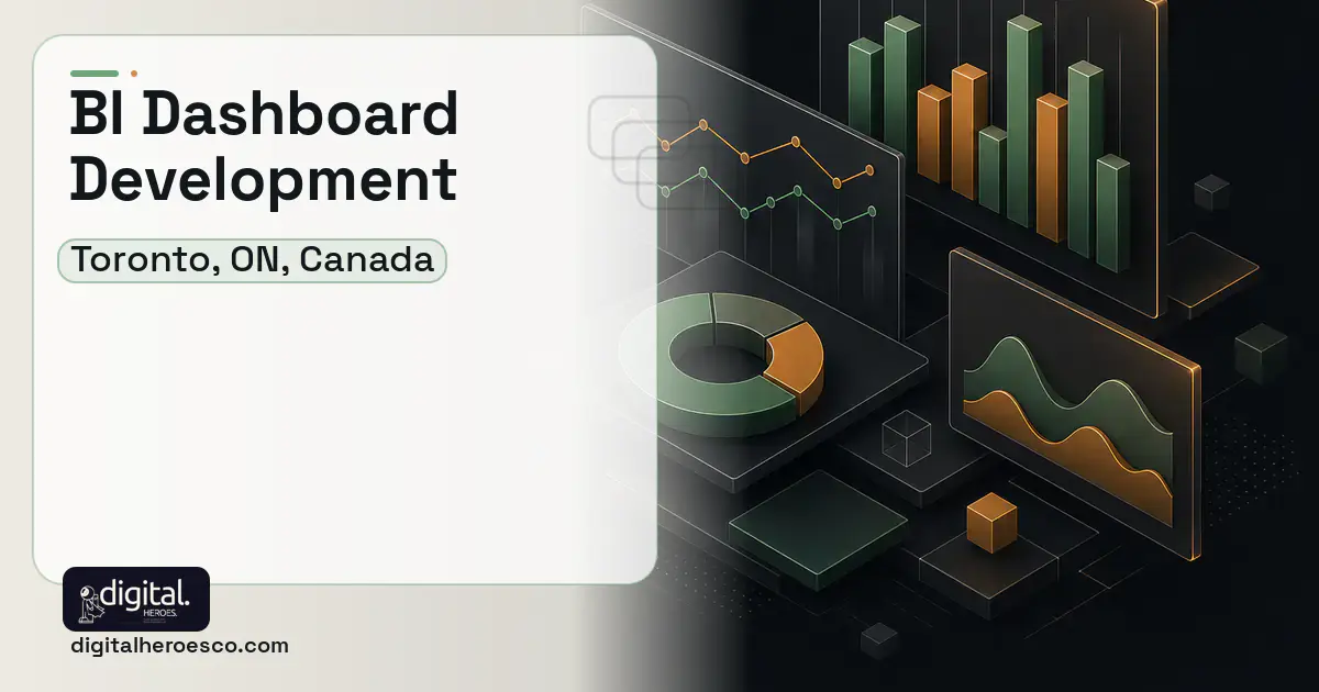 BI Dashboard Development software overview illustration for Toronto, ON, Canada.