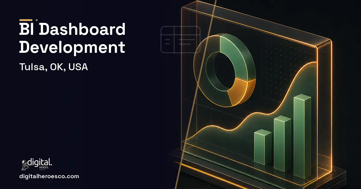 BI Dashboard Development product interface illustration for Tulsa, OK, USA.