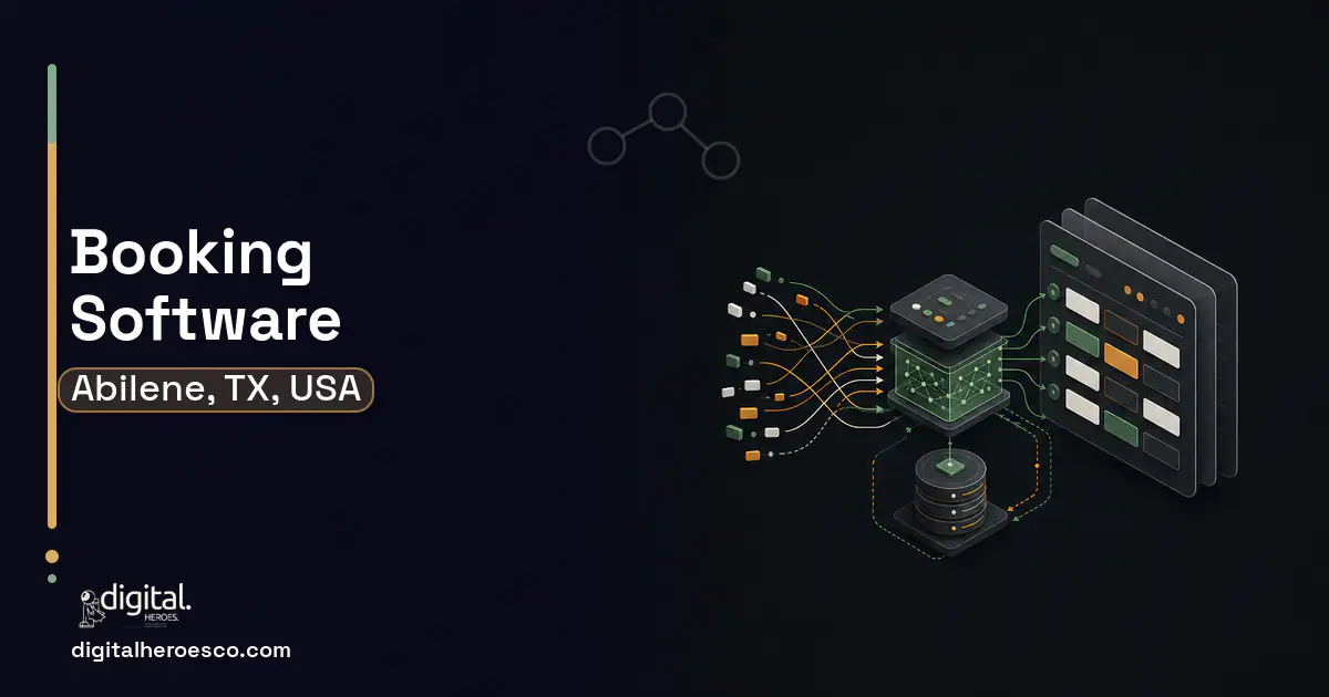 Booking Software workflow illustration for Abilene, TX, USA.