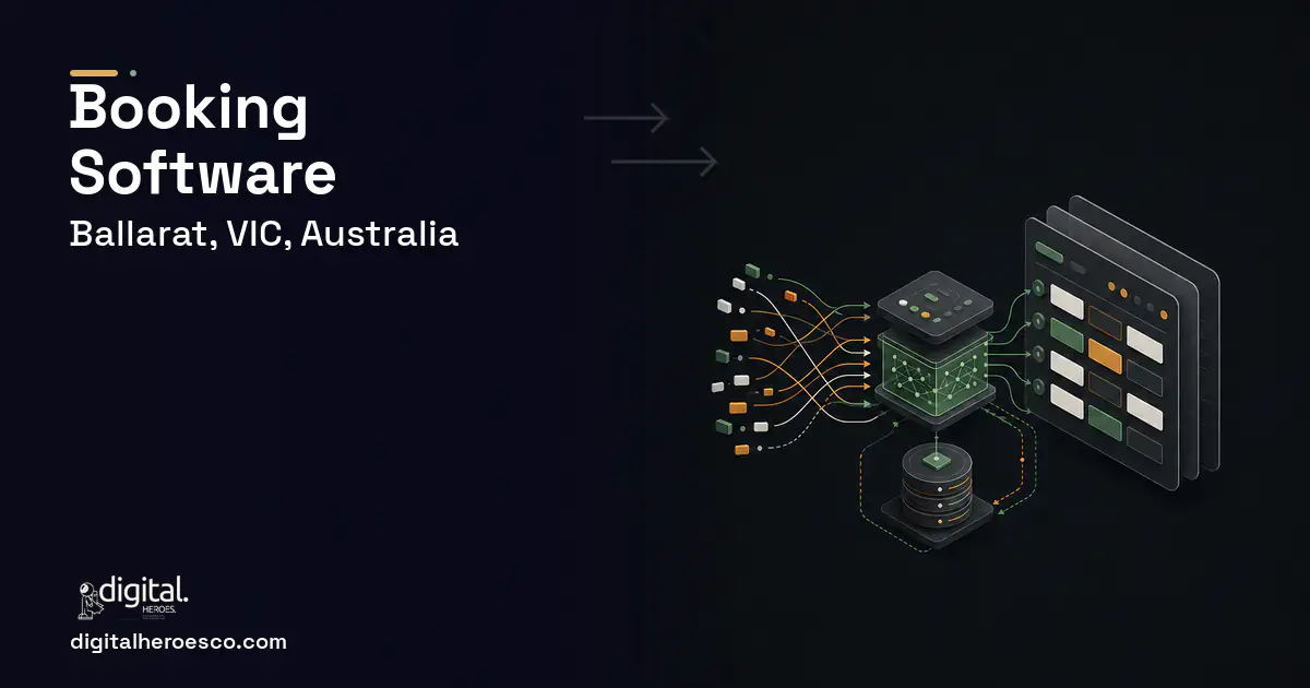Booking Software workflow illustration for Ballarat, VIC, Australia.