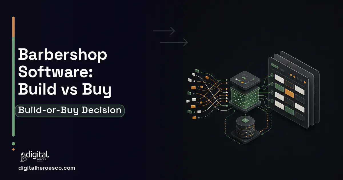 Booking Software workflow illustration for Barbershop Software Build vs Buy Guide.