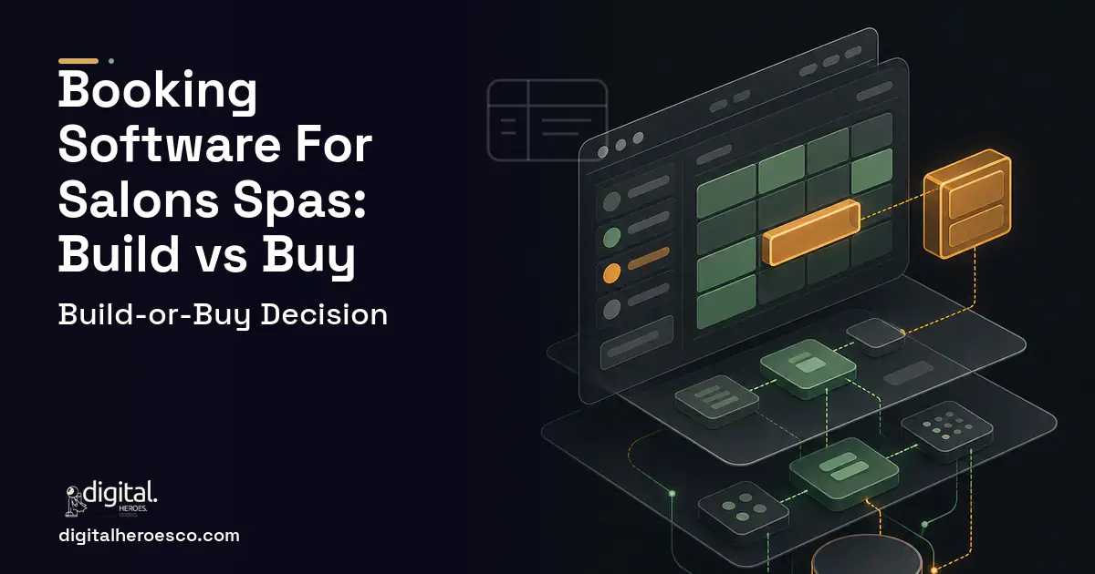 Booking Software product interface illustration for Booking Software FOR Salons Spas Build vs Buy Guide.