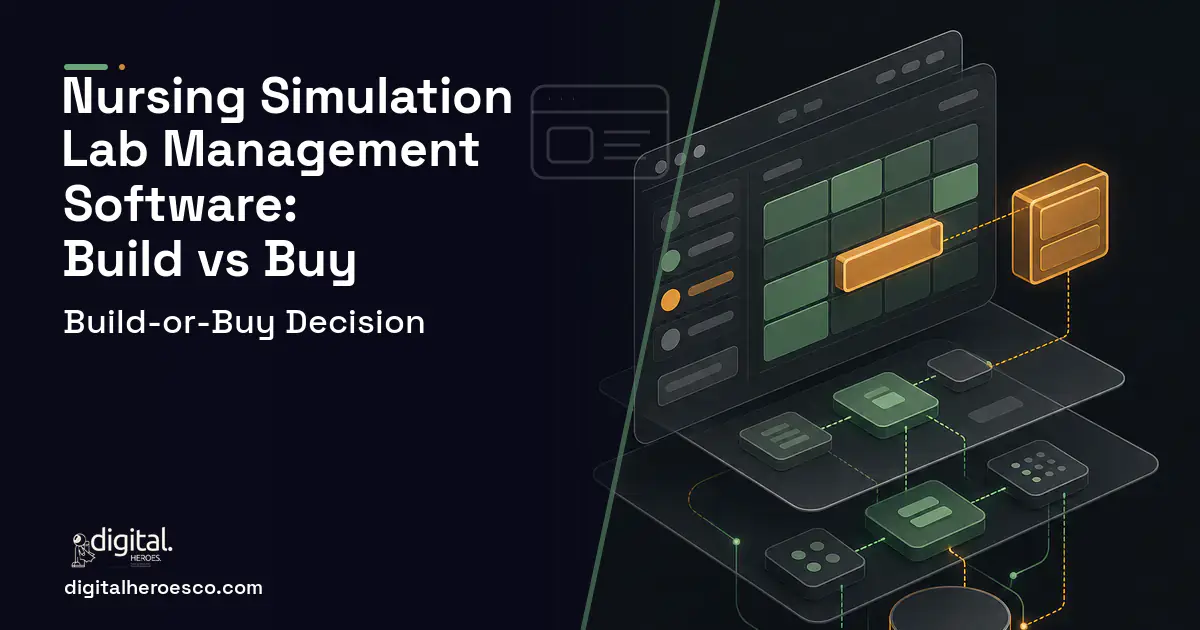 Booking Software product interface illustration for Nursing Simulation LAB Management Software Build vs Buy Guide.