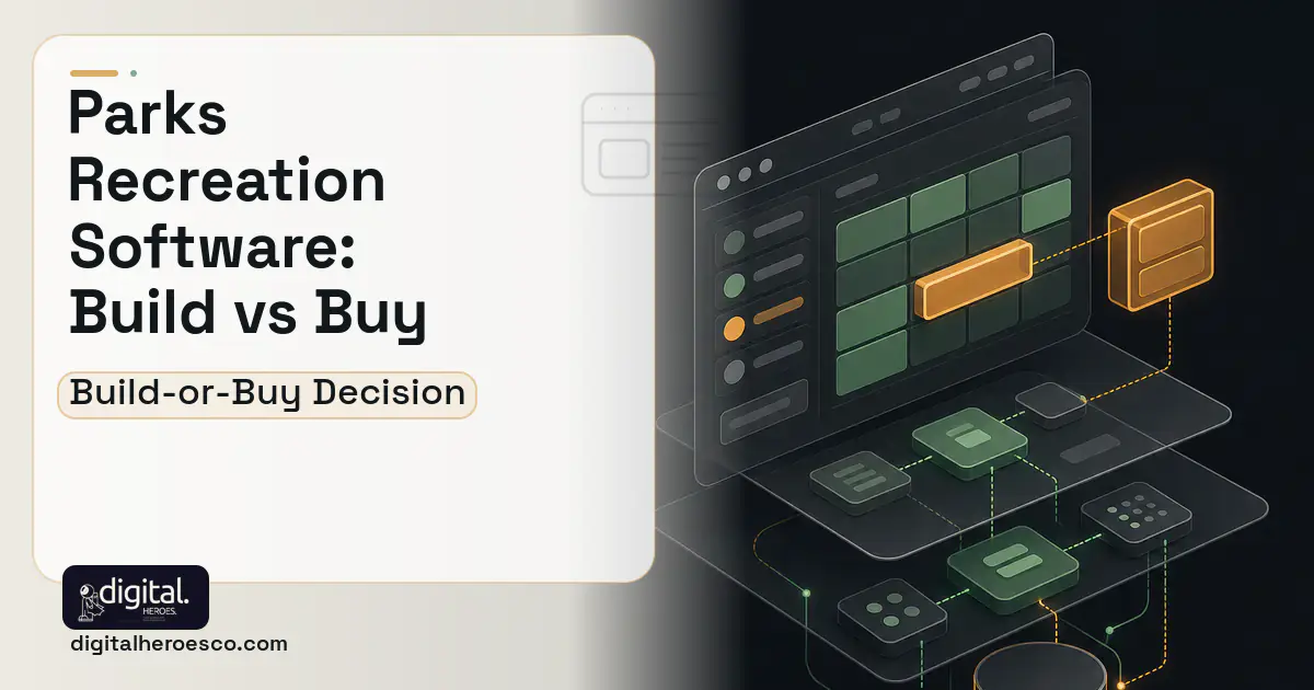 Booking Software product interface illustration for Parks Recreation Software Build vs Buy Guide.
