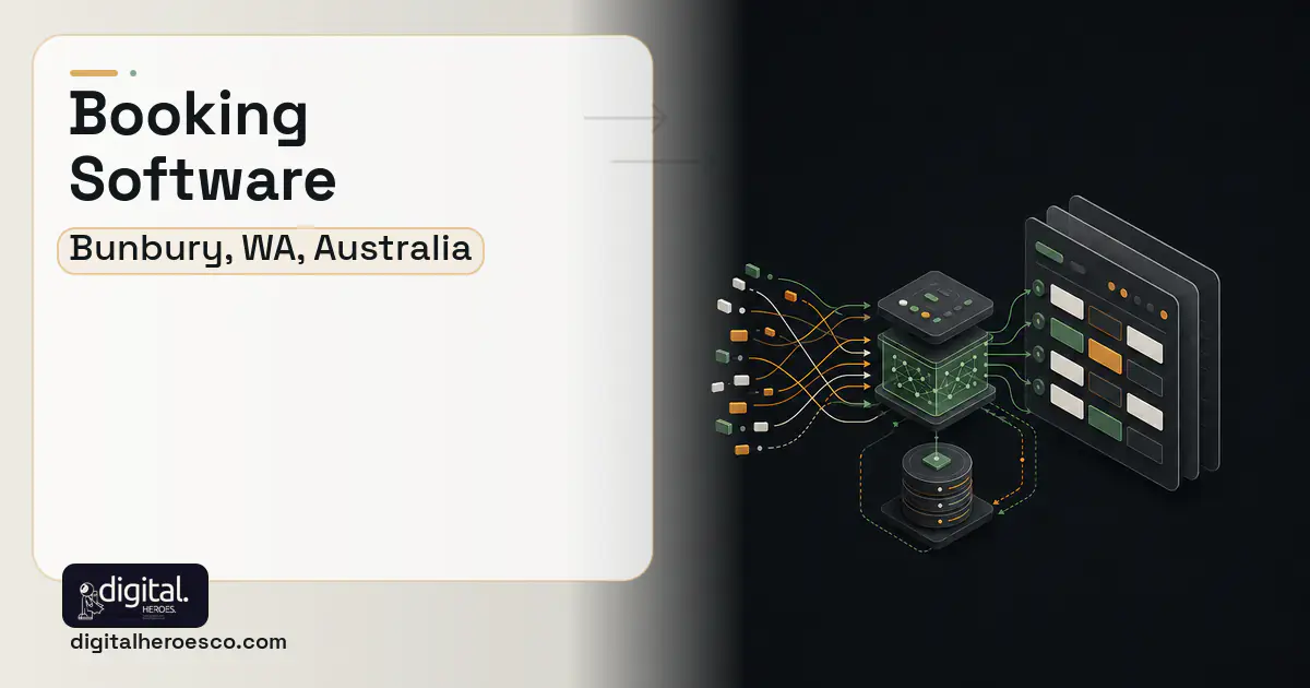 Booking Software workflow illustration for Bunbury, WA, Australia.