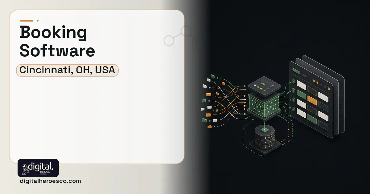 Booking Software workflow illustration for Cincinnati, OH, USA.