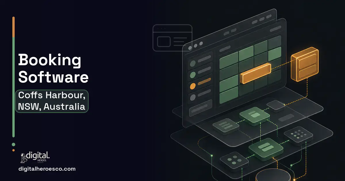 Booking Software product interface illustration for Coffs Harbour, NSW, Australia.