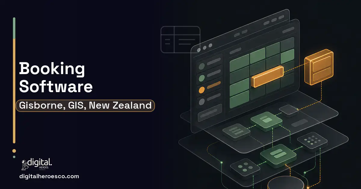 Booking Software product interface illustration for Gisborne, GIS, New Zealand.