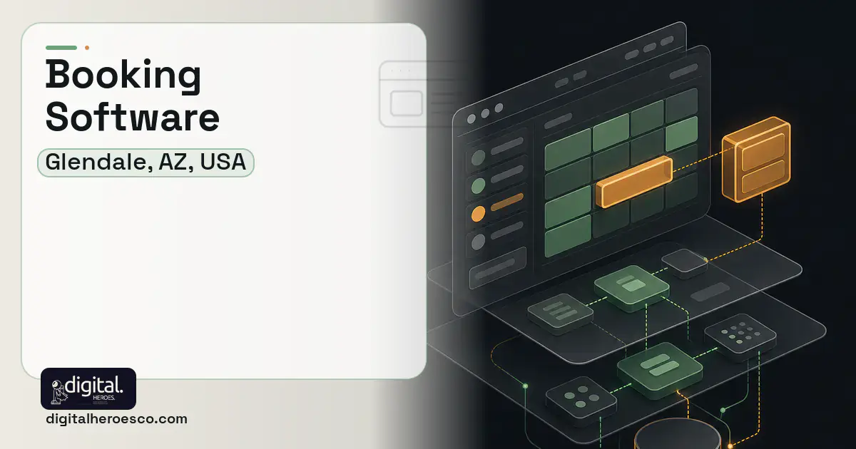 Booking Software product interface illustration for Glendale, AZ, USA.