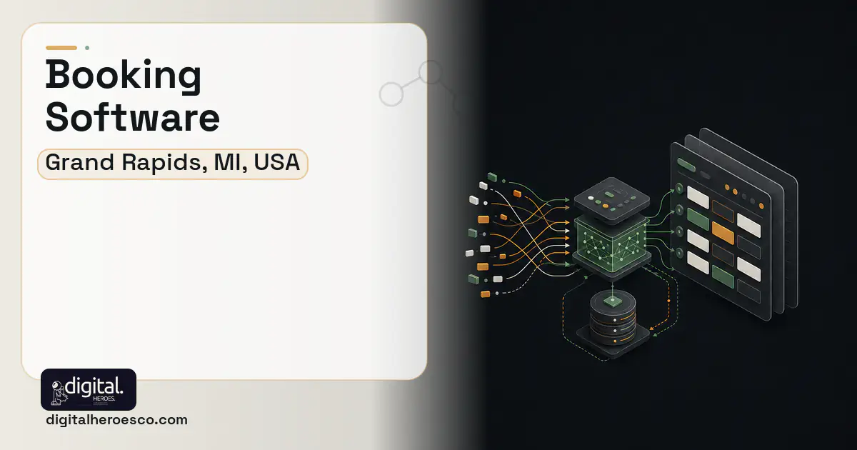 Booking Software workflow illustration for Grand Rapids, MI, USA.