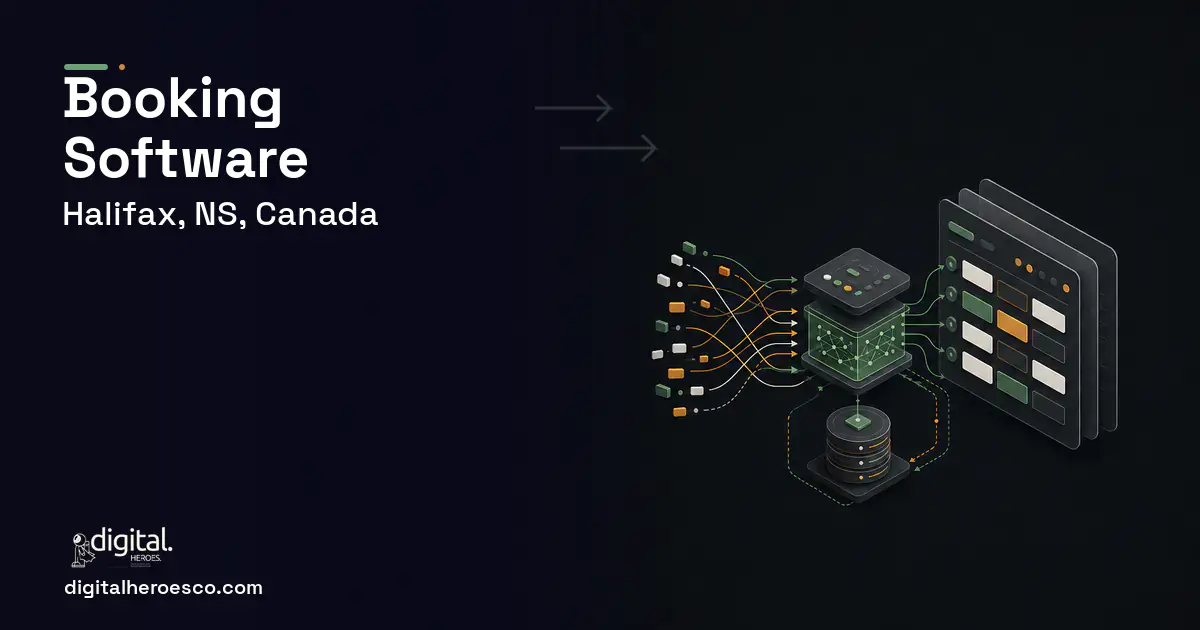 Booking Software workflow illustration for Halifax, NS, Canada.