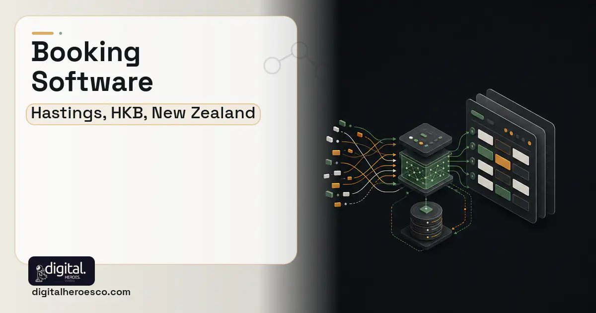 Booking Software workflow illustration for Hastings, HKB, New Zealand.