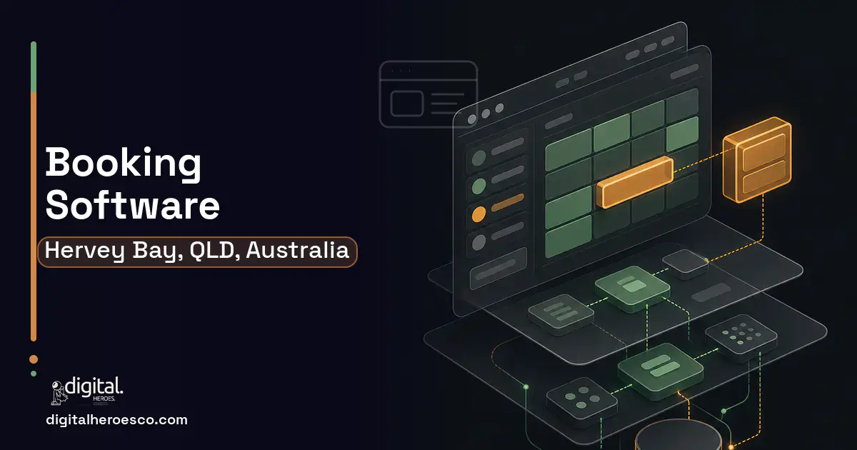 Booking Software product interface illustration for Hervey Bay, QLD, Australia.