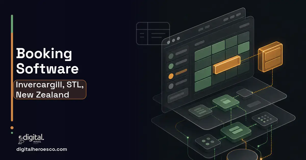 Booking Software product interface illustration for Invercargill, STL, New Zealand.